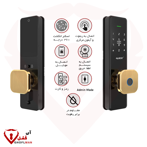 ALOCK + S350 موديل مقبض بصمة الإصبع الرقمي الذكي عبر الإنترنت