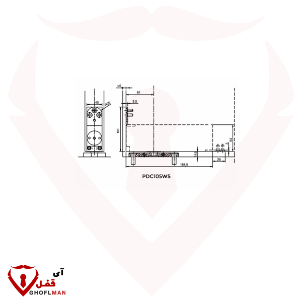 المفصلة المفصلية PDC-105W-S NHN PDC-105W-S