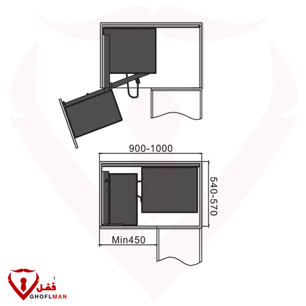 خزانة أرضية زاوية سحرية WB2106 UNIHOPPER