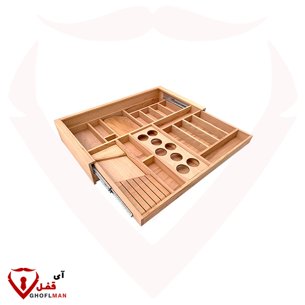 حامل ملعقة TANSU ذو طبقتين داخل الدرج السريع الخارجي