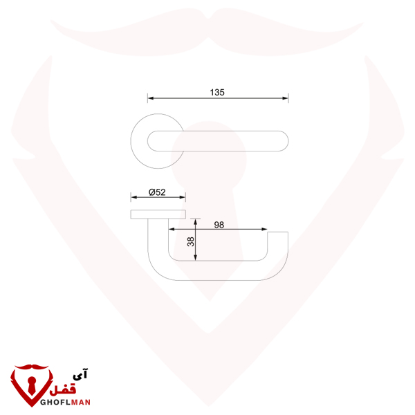 مقبض سارو سارو كود LHT01-G3 على شكل وردة