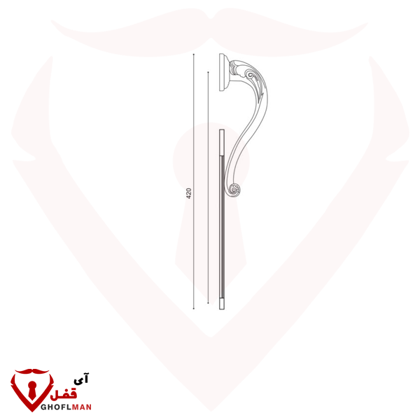 مقبض باب المدخل بمحمل كروي كود 8304LPH إيران إيران