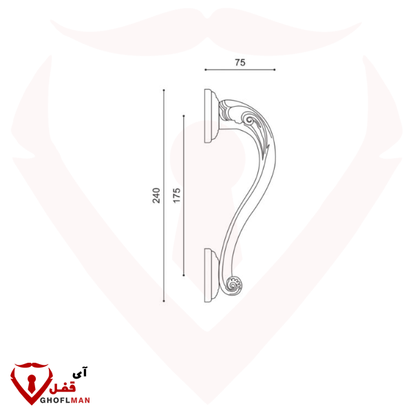 مقبض باب مدخل الكرة الوردية كود 8304LHR إيران إيران