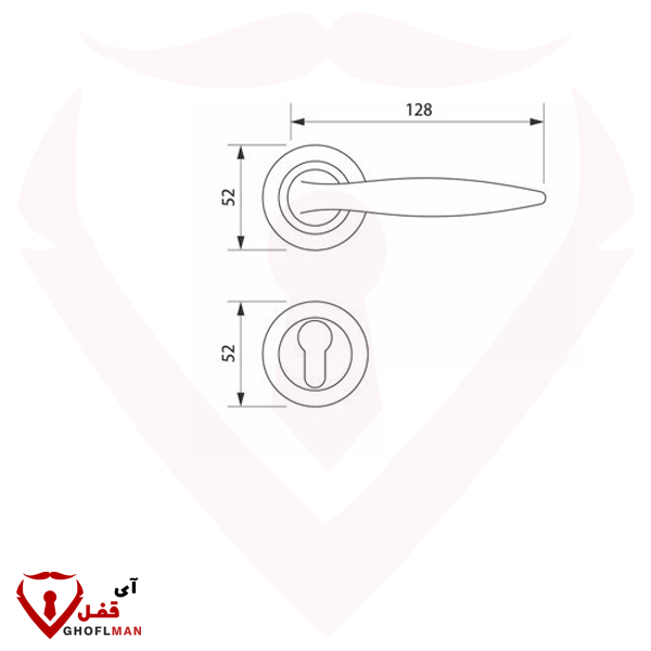 رمز المقبض الوردي L-3152 LOMBARDI
