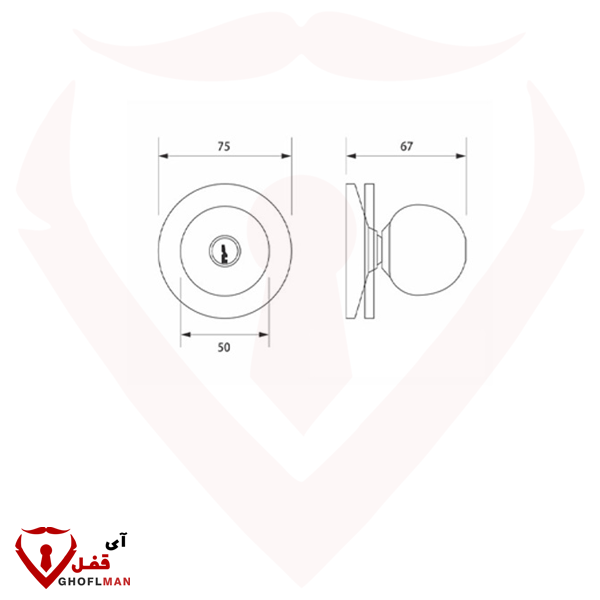 LOMBARDI رمز المقبض الدائري KS1