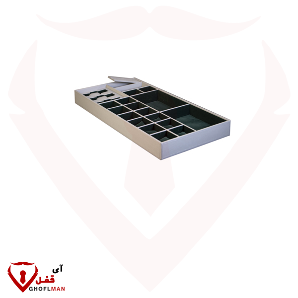 FANTONI سلسلة 4 حامل مجوهرات جلدي صغير الحجم داخل الدرج