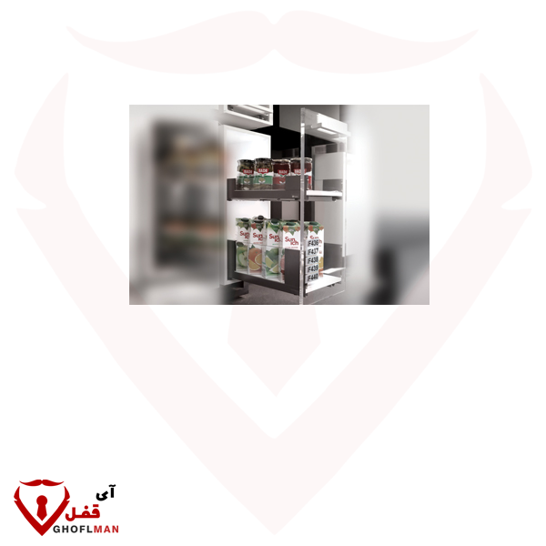 غرفة تخزين كبيرة طويلة وقصيرة مكونة من طابقين أسفل اللوحة الزجاجية الرفيعة من FANTONI
