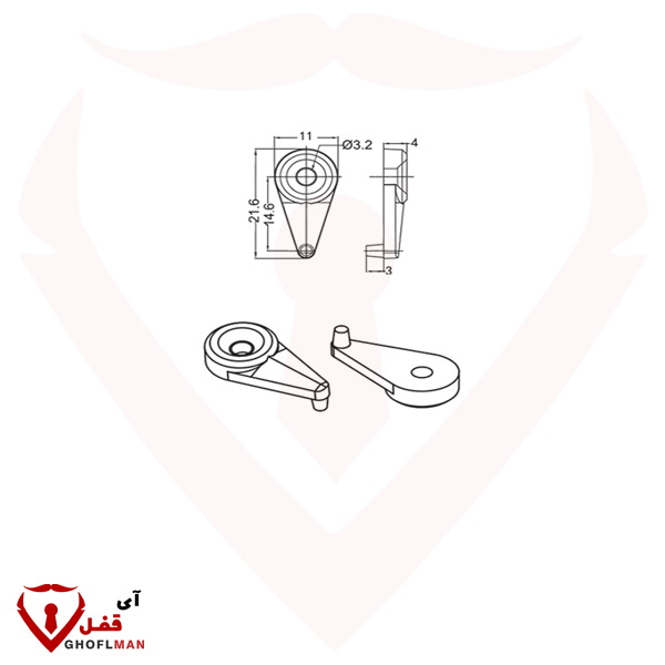 مثبت خلف زجاج الواجهة موديل S2 كود M351 FANTONI