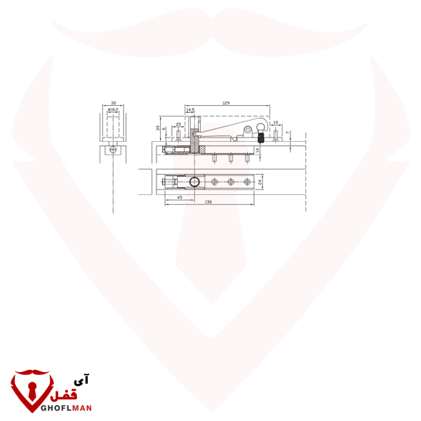 المفصلة المفصلية PDC-105W-S NHN PDC-105W-S