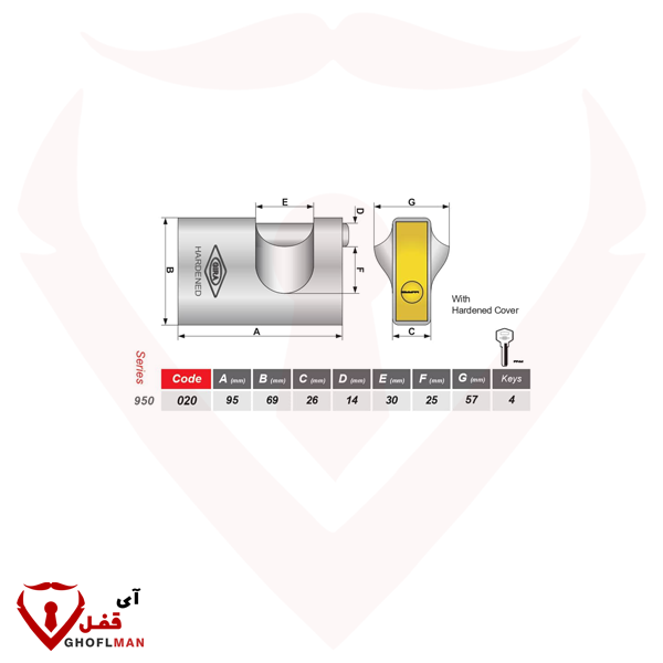 قفل الكتاب 950 كود خاص 020 GIRA الصيد